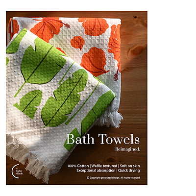 Cotton Waffle Bath Towel (new) - Tropical Lush Pack (Pack of 2) Cotton Waffle Bath Towel (new) - Tropical Lush Pack (Pack of 2)
