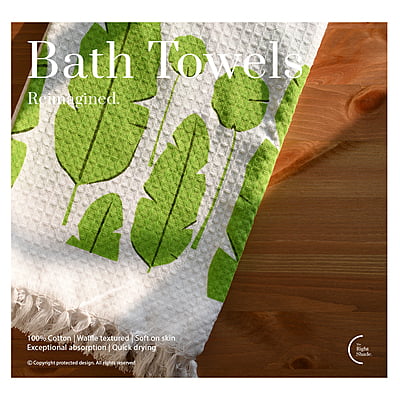 Cotton Waffle Bath Towel (new) - Tropical Lush Pack (Pack of 2) Cotton Waffle Bath Towel (new) - Tropical Lush Pack (Pack of 2)