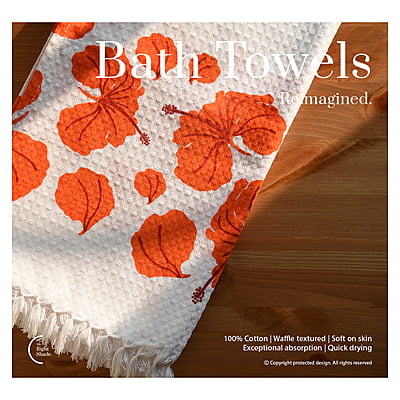 Cotton Waffle Bath Towel (new) - Tropical Lush Pack (Pack of 2)