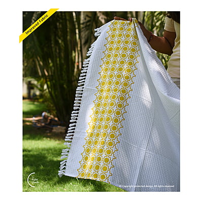 Cotton Waffle Bath Towel (New) - Grand Cast Pack Yellow Grey (Pack of 2)