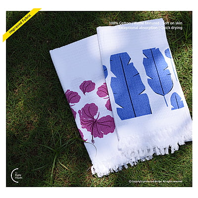 Cotton Waffle Bath Towel - Tropical Night Pack (Pack of 2) Cotton Waffle Bath Towel - Tropical Night Pack (Pack of 2)
