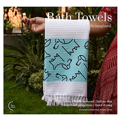 Cotton Waffle Bath Towel - Itsy Ally Pack (Pack of 2) Cotton Waffle Bath Towel - Itsy Ally Pack (Pack of 2)