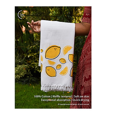 Cotton Waffle Bath Towel (new) - Flying Fruits Pack (Pack of 2)