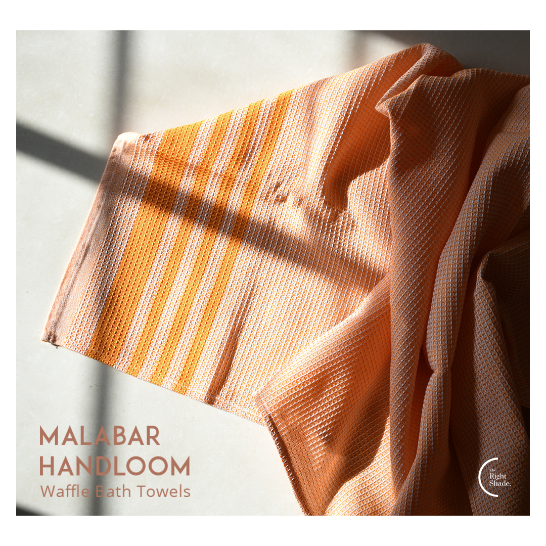 Cotton Handloom bath towel - Orange