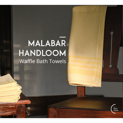 Cotton Handloom bath towel - Yellow