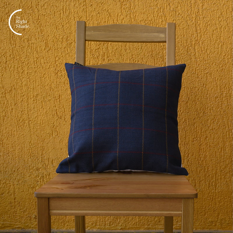 Cushion Cover - Parallel Hues Grid Blue