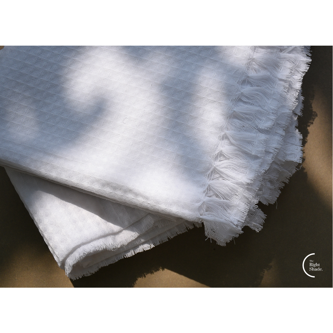 Soft Cotton Waffle Bath Towel - Plain (Pack of 2)