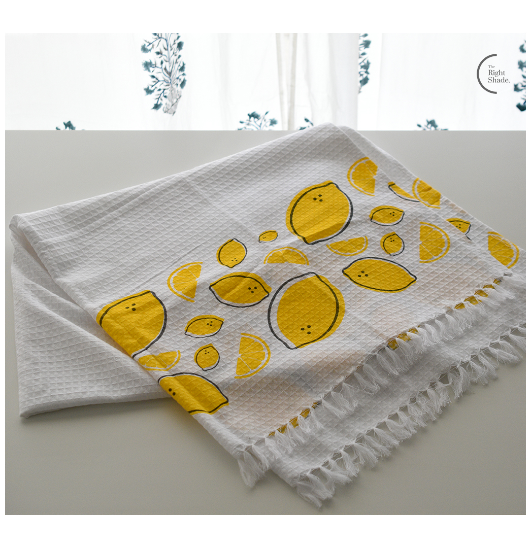 Cotton Waffle Bath Towel -  Flying Fruit Pack (Pack of 2)